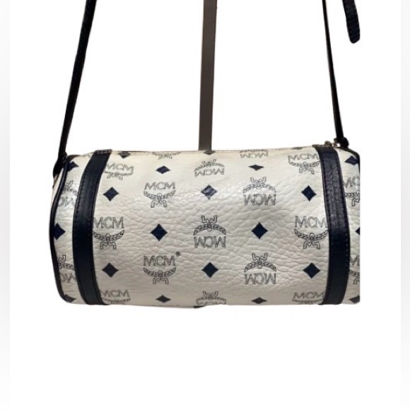 MCM Visetos Papillon white & black adjustable strap crossbody bag Germany  EUC - Picture 5 of 15